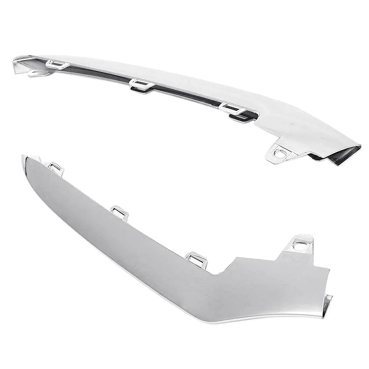 3Pcs Front Bumper Lower Lip Chrome Trim Strip for Benz CLS-Class W218 15-18 A2188851574 A2188851674 A2188851774, B