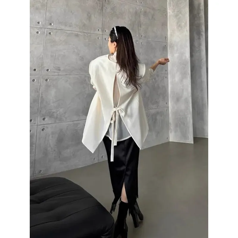 

SuperAen New Autumn Korean Style Design Loose Casual Long-sleeved Suit Jacket for Women Lace-up Back Coats