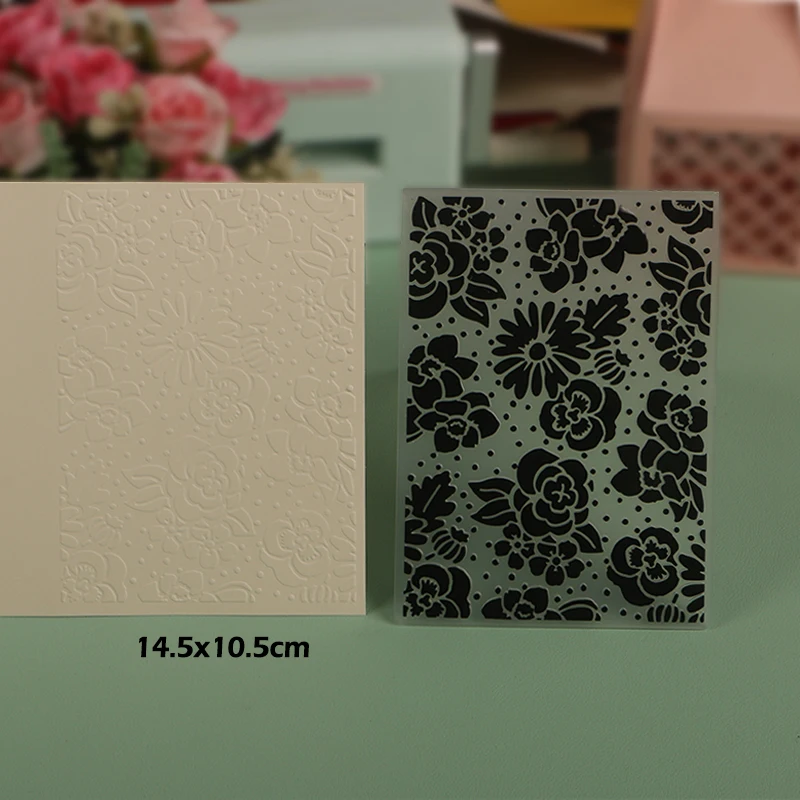 DUOFEN Crafts plastic embossing folder collection 5 paper embossing flower mold Christmas Birthday fathers mothers day wedding