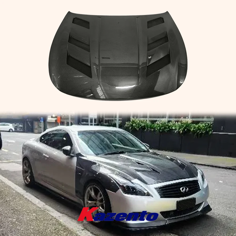 For Infiniti G37 2 Door (Coupe Only) KZ Style Carbon Fiber Front Hood Bonnet 