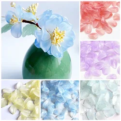 10pcs Flora Petal 14x21mm Lampwork Crystal Glass Loose Pendants Beads for Jewelry Making DIY Handmade Crafts Flower Findings