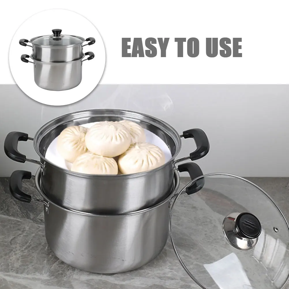 

Steam Pot Stainless Steel Soup Steaming Cage Steamer Cookware Stock Cooking Utensils for