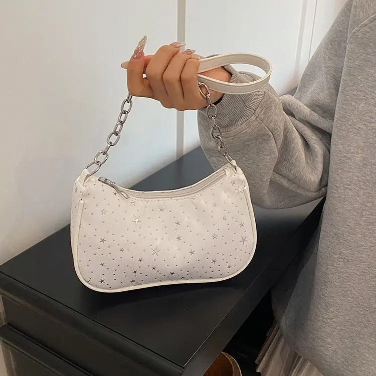 Fashionable Women's Shoulder Bag Underarm  Handbag Popular New Style 2026 Summer Season Glitter Thread Element Zipper Clo...
