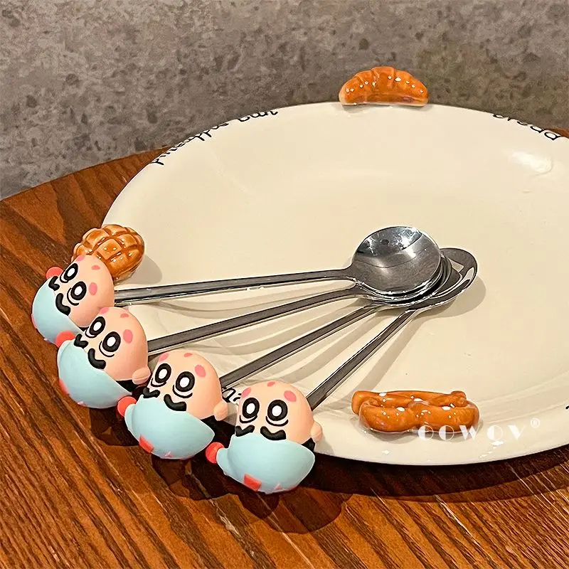 Crayon Shin-chan 304 Edelstahl-Löffel Niedlicher Cartoon-Reis-Suppenlöffel Besteck Geschenk