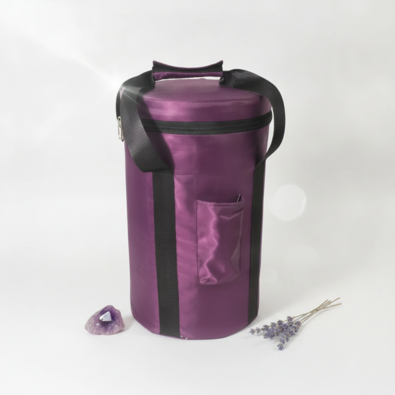 Etui-pour-bol-chantant-avec-poche-laterale-sac-structure-pour-bol-chantant-avec-fermeture-eclair-sac-cylindrique-avec-bandouliere-portable