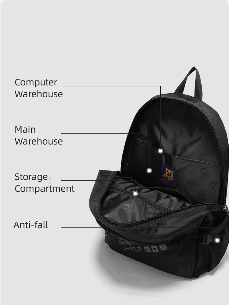 Freiwillige Herren Schul rucksäcke Schult asche leichte Computer tasche Jungen 1832 lässig Oxford Stoff wasserdichten Rucksack 2013-04