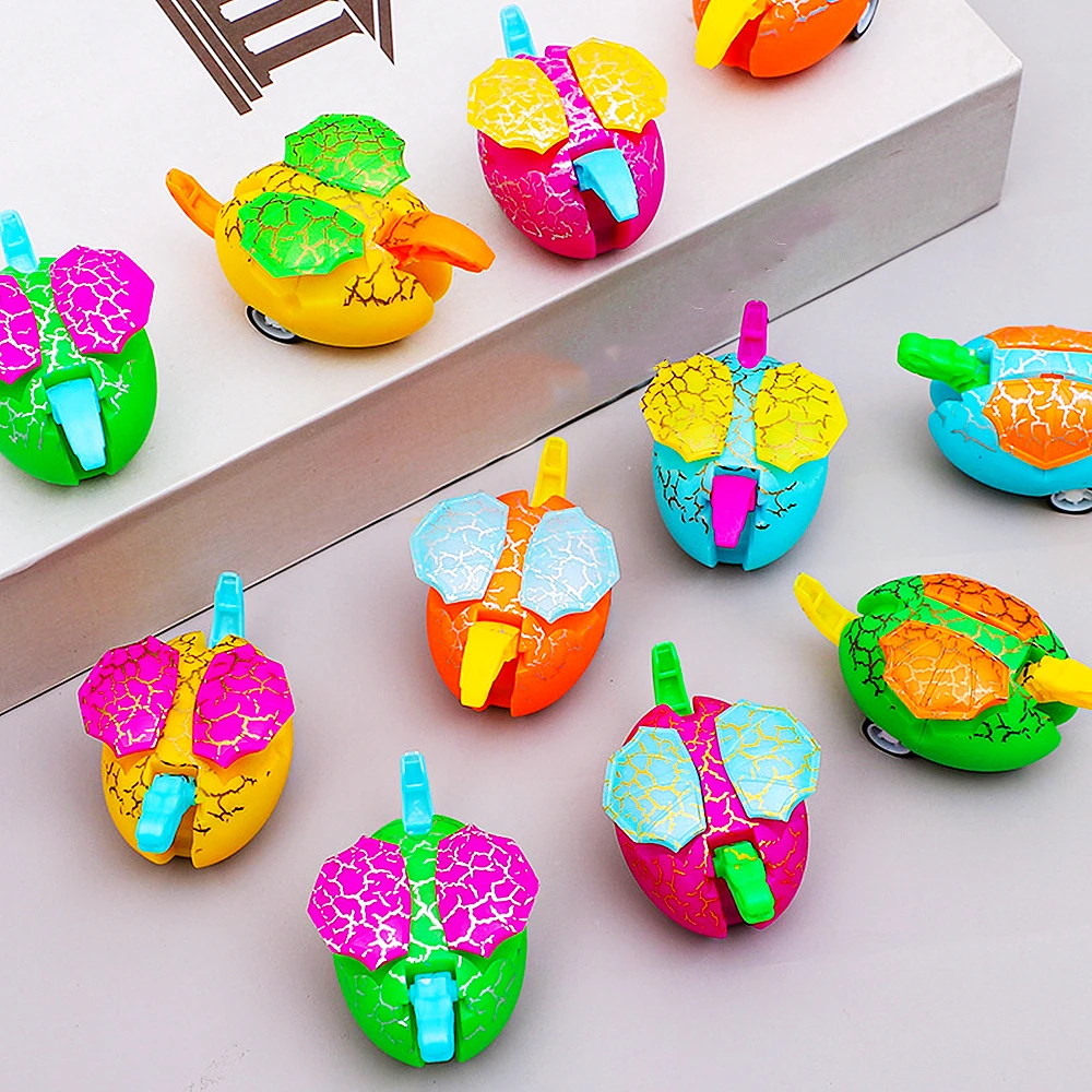 10PC Fun Transforming Dinosaur Pull Back Car Toy Kids Birthday Baby Shower Party Favor Prize Pinata Filler Easter Gifts for Kids