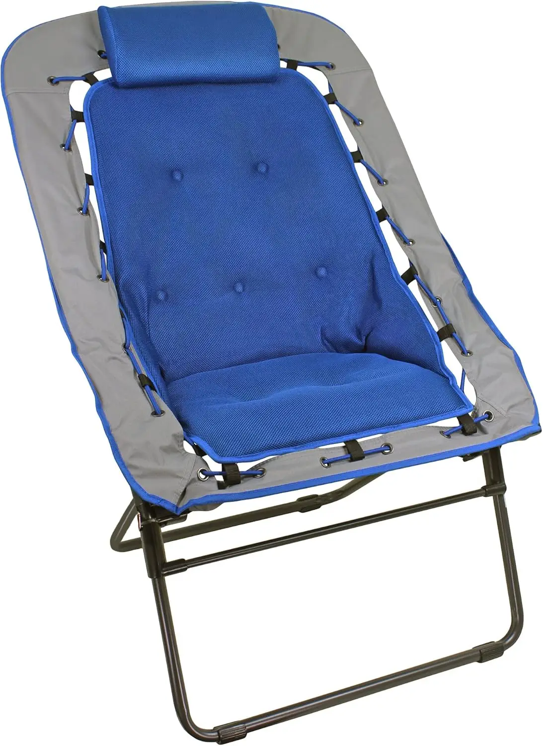 Bungee Chair, Perfect for Dorm Rooms, Movie Nights, Bedrooms, Reading, Gaming, Journaling, Relaxing, Blue/Grey (Pack of 1)