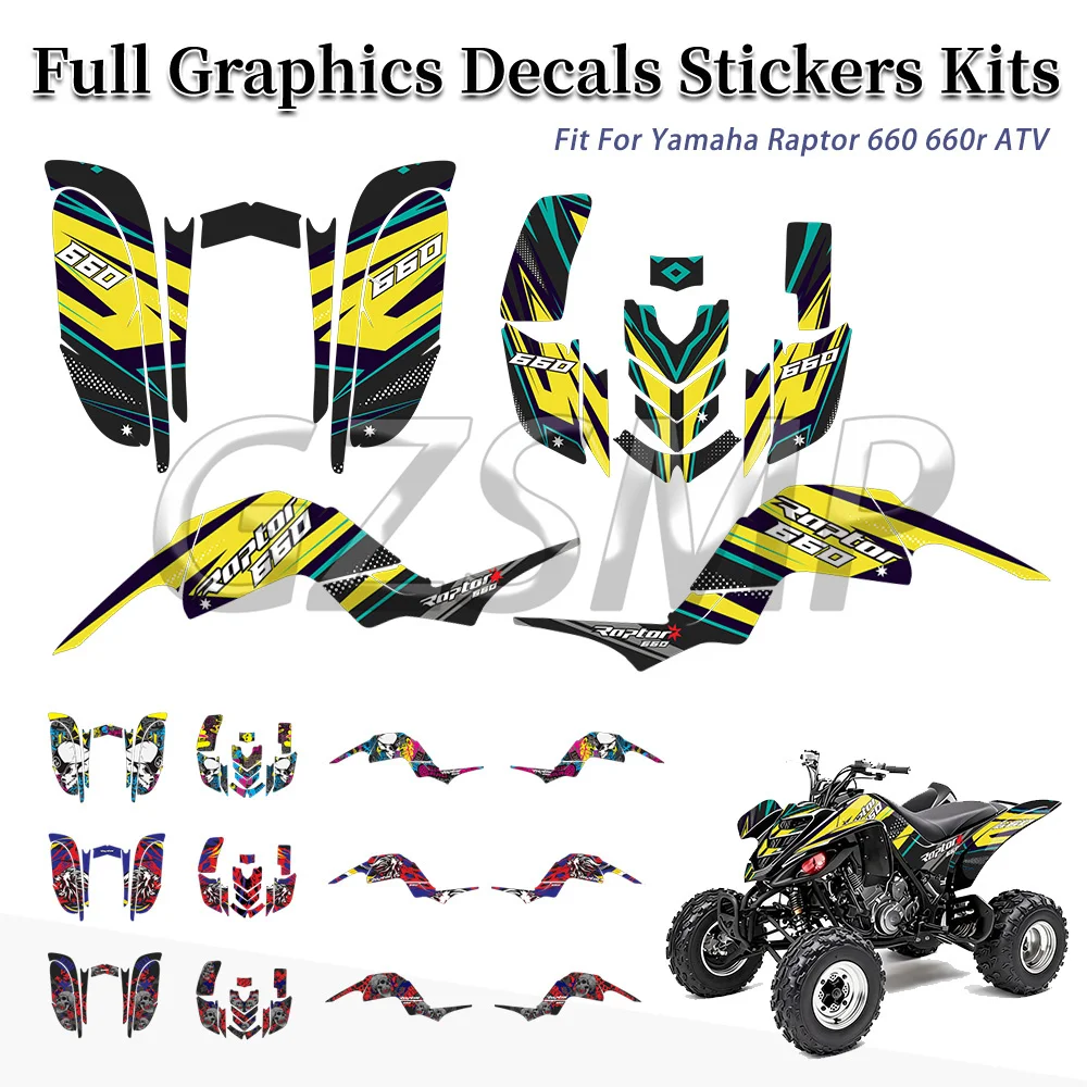 Background Stickers Fit For Yamaha Raptor 660 660r ATV Team Graphics Backgrounds Decals Stickers Kit Custom