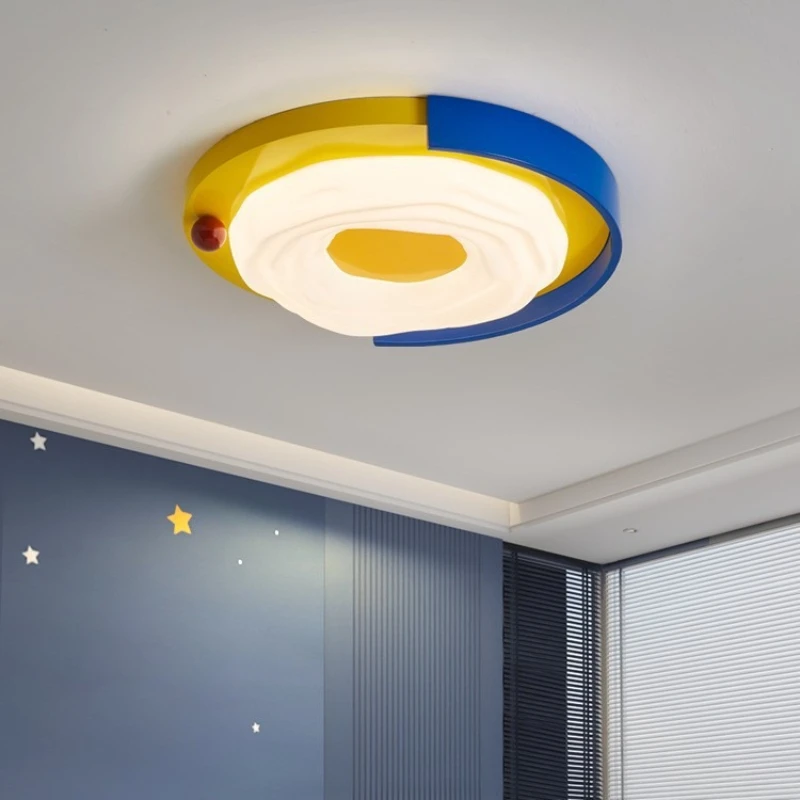 Memphis Personality Dopamine Color Rotundity Ceiling Lights Minimalist Art Children's Room Bedroom Study Eye Protection LED Lamp