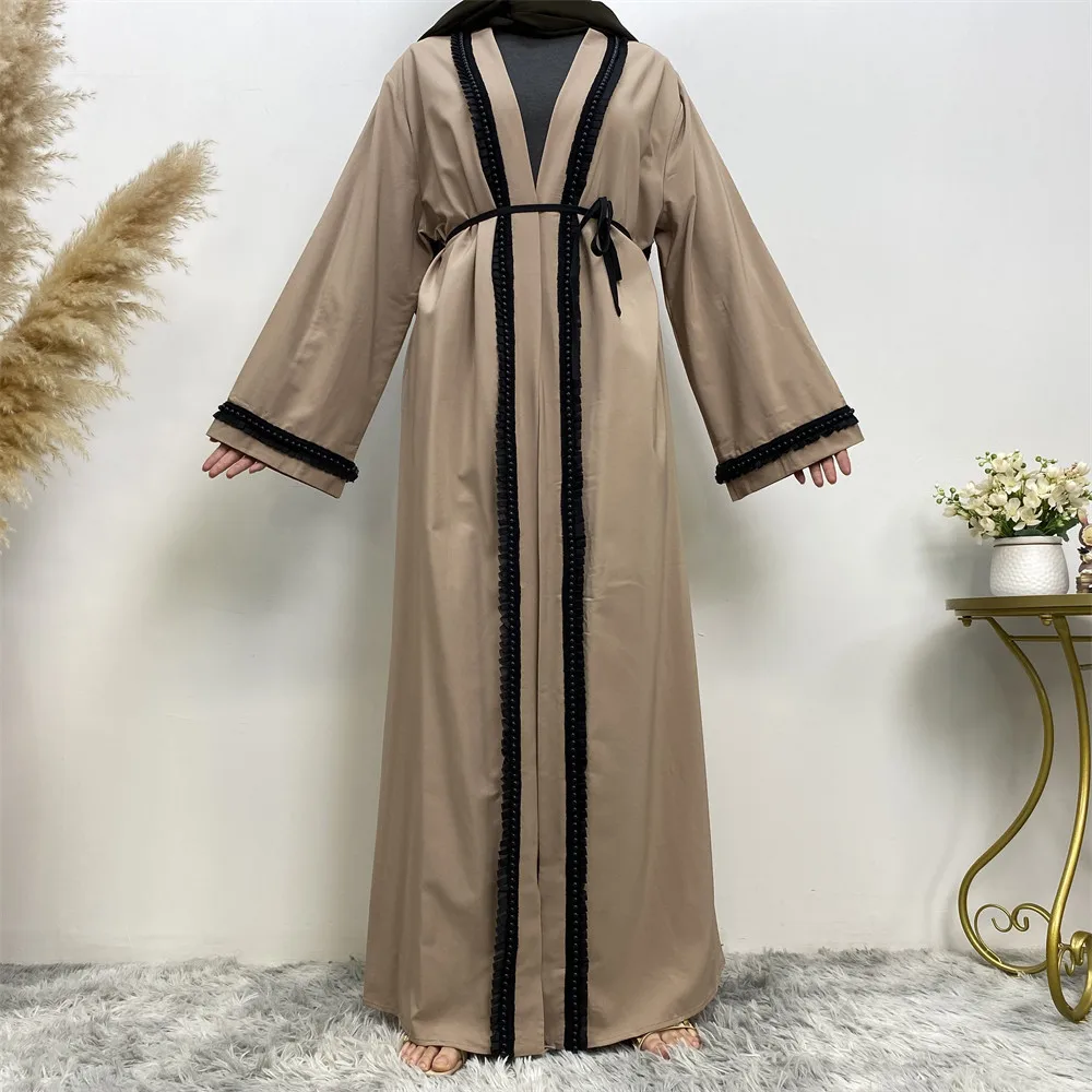 

2023 Eid Muslim Open Abaya Turkey Dresses for Kimono Women Islamic Beading Design Robe Moroccan Caftan Turkish Clothing Ramadan