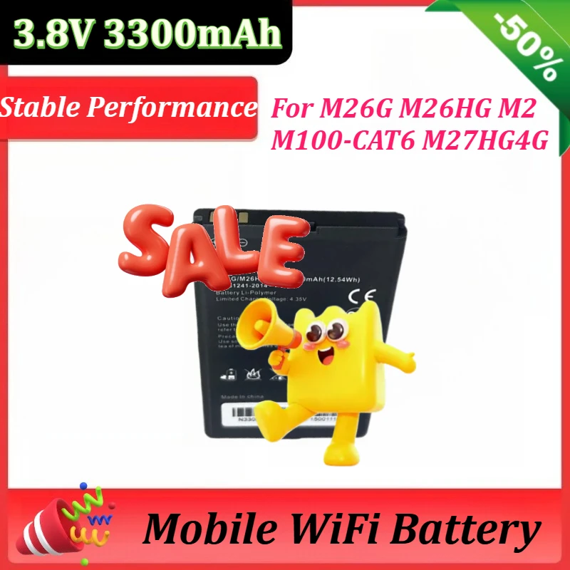 

Аккумулятор M26MG 3.8V 3300mAh для M26G, M26HG, M2, M100-CAT6, M27HG 4G для LTE Wi-Fi роутера, мобильный Wi-Fi аккумулятор