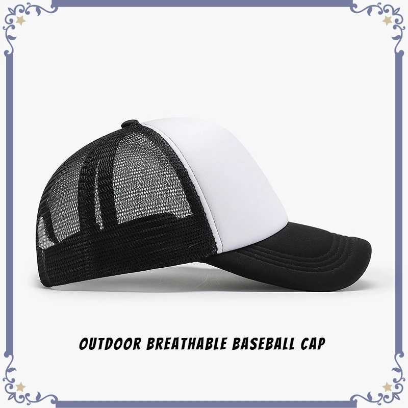 Breathable Multi Colored Mesh Baseball Cap Woman Five Pointed Sponge Baseball Cap Outdoor Bare Breathable Sunshade Hat for Beach