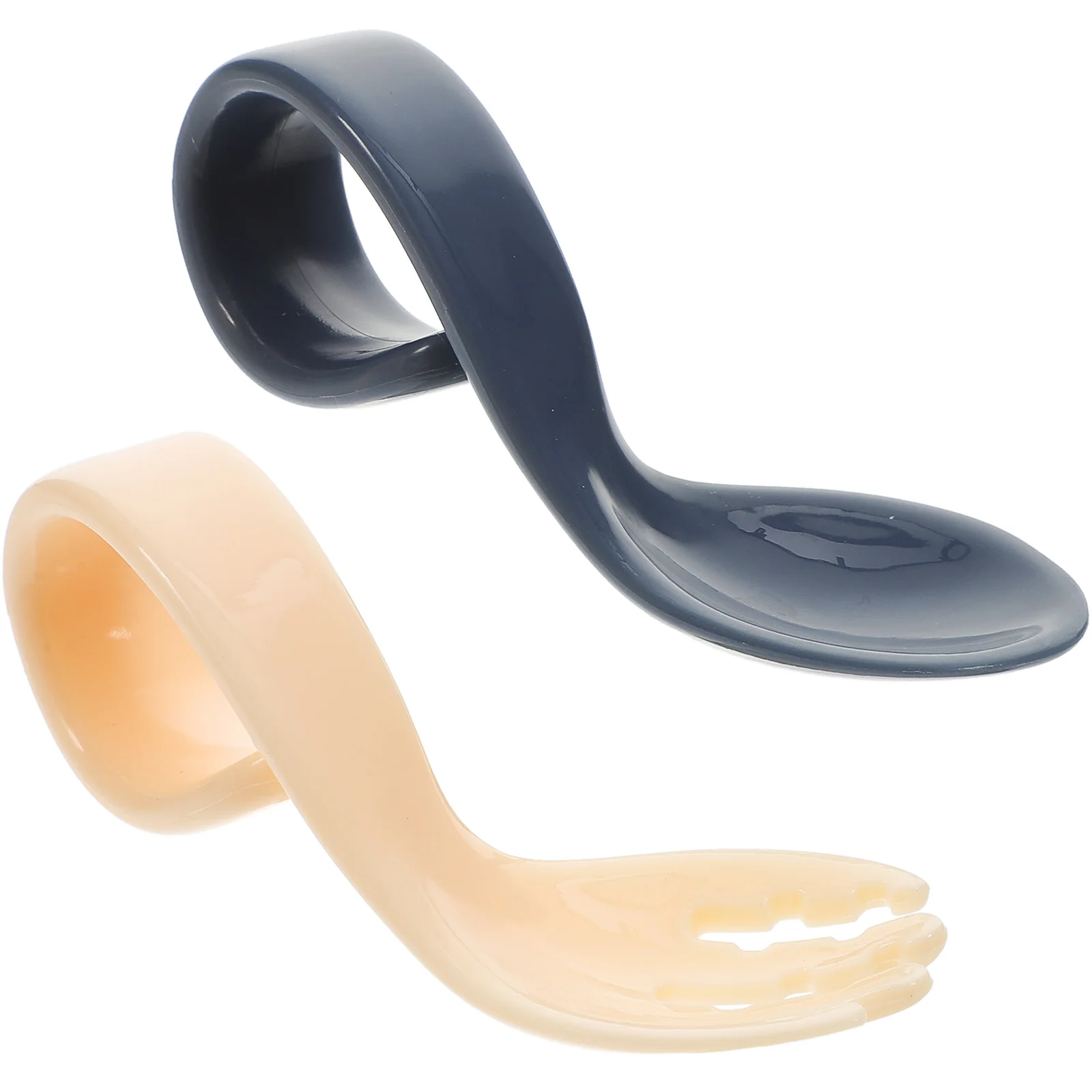 1 مجموعة 1 مجموعة الرضع ملعقة للتغذية شوكة عدة تصميم منحني للأطفال أقل من 2 سنة عدم الانزلاق مقبض ارتفاع درجة الحرارة المقاومة التدريب