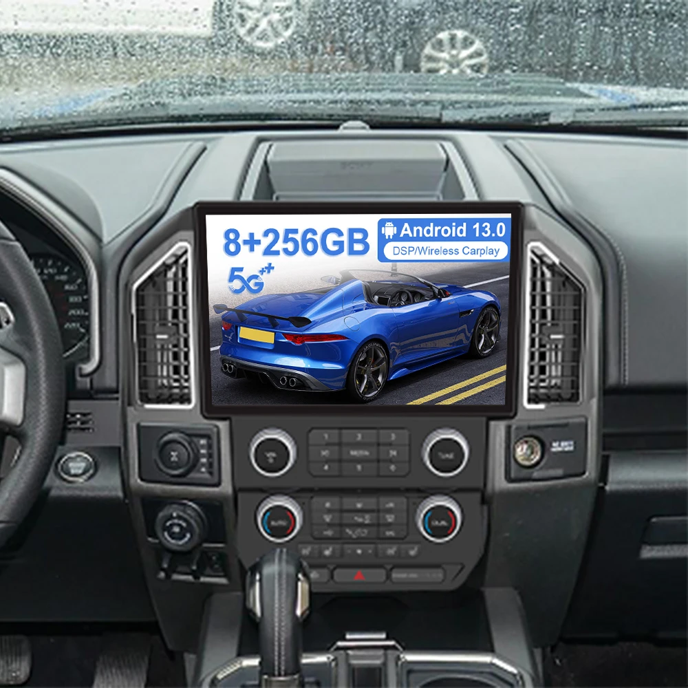 

13,1-дюймовый Android 13.0 8 + 256 ГБ сенсорный экран автомобильный мультимедийный DSP-плеер для Ford F150 2015-2021 GPS аудио радио стерео головное устройство