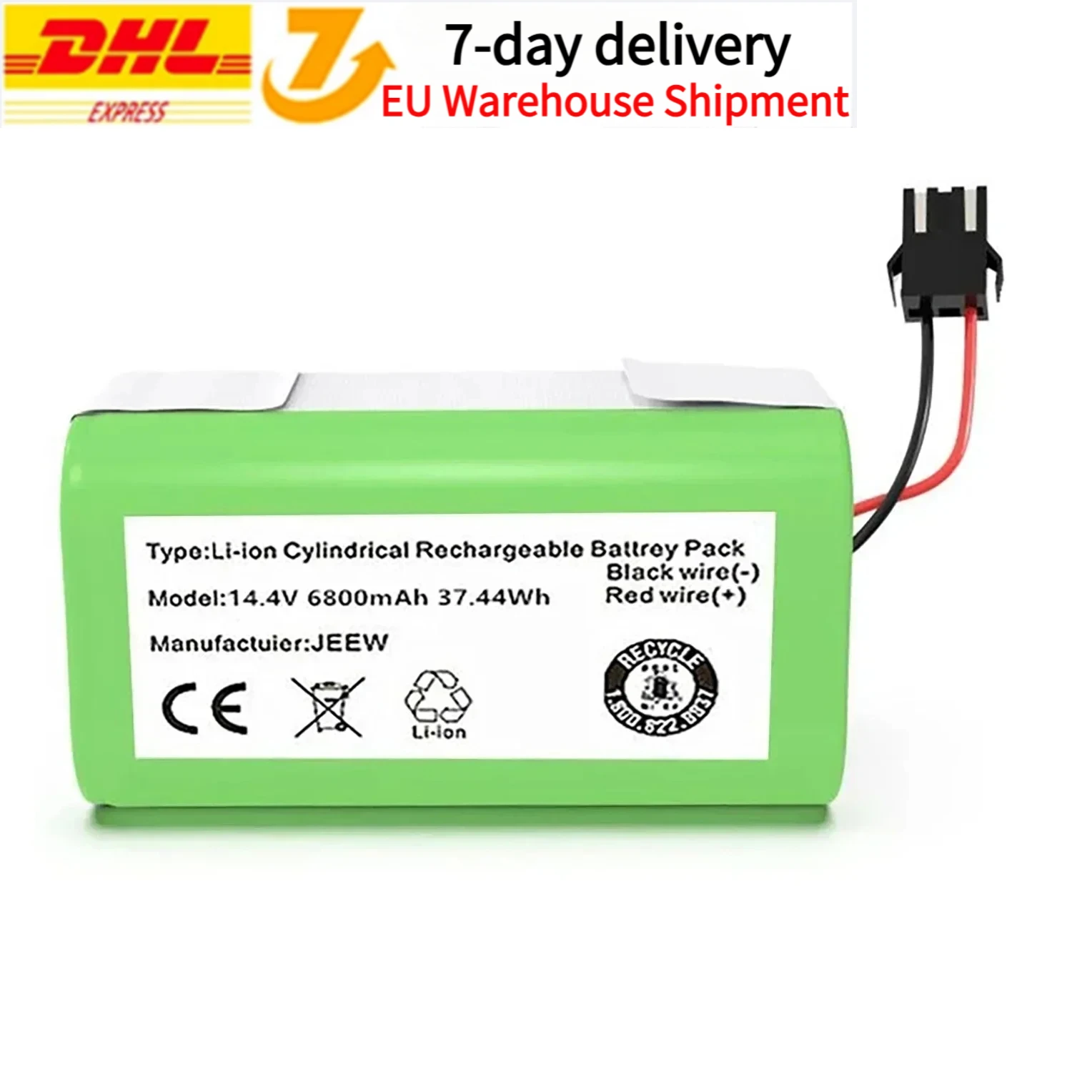 

4S1P 18650 14.4V 6800mAh Li-lon Battery for Cecotec Conga 1290 1390 1490 1590 Vacuum Cleaner Genio Deluxe 370 Gutrend Echo 520