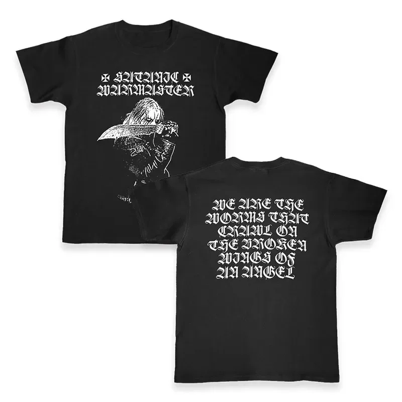 Mens Fashion Short Sleeve Satanic Warmaster Black Heavy Metal Men T Shirt Cotton Tee Tops Harajuku Streetwear Hip Hop Tshirt