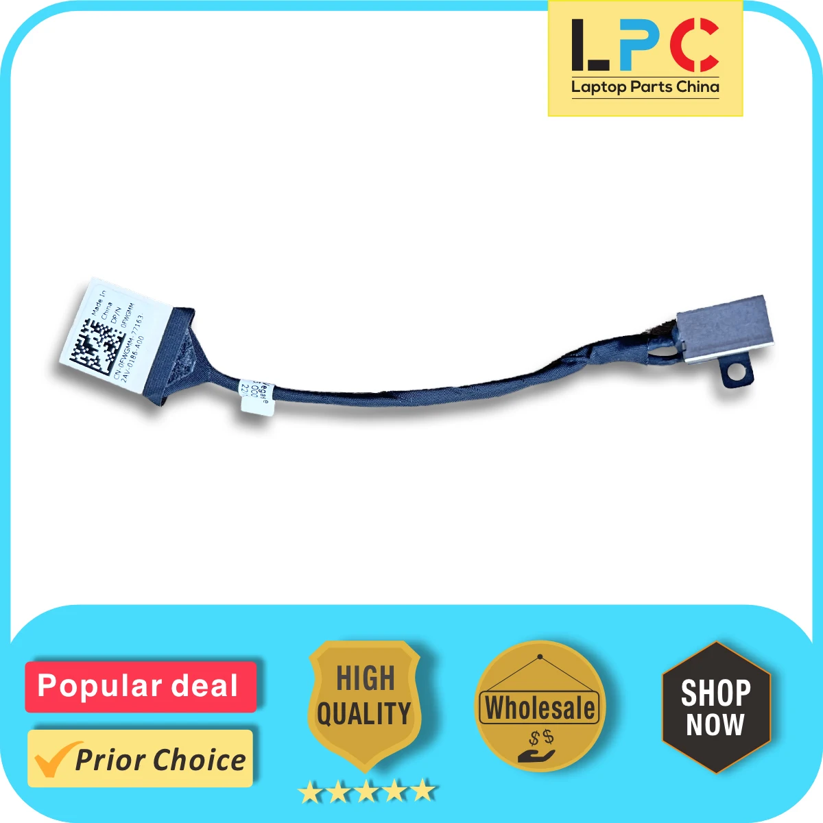 Para Dell Inspiron 3458 3459 3468 3567 450.09W05.0011 Conector de Porta de Carregamento DC com Cabo FWGMM