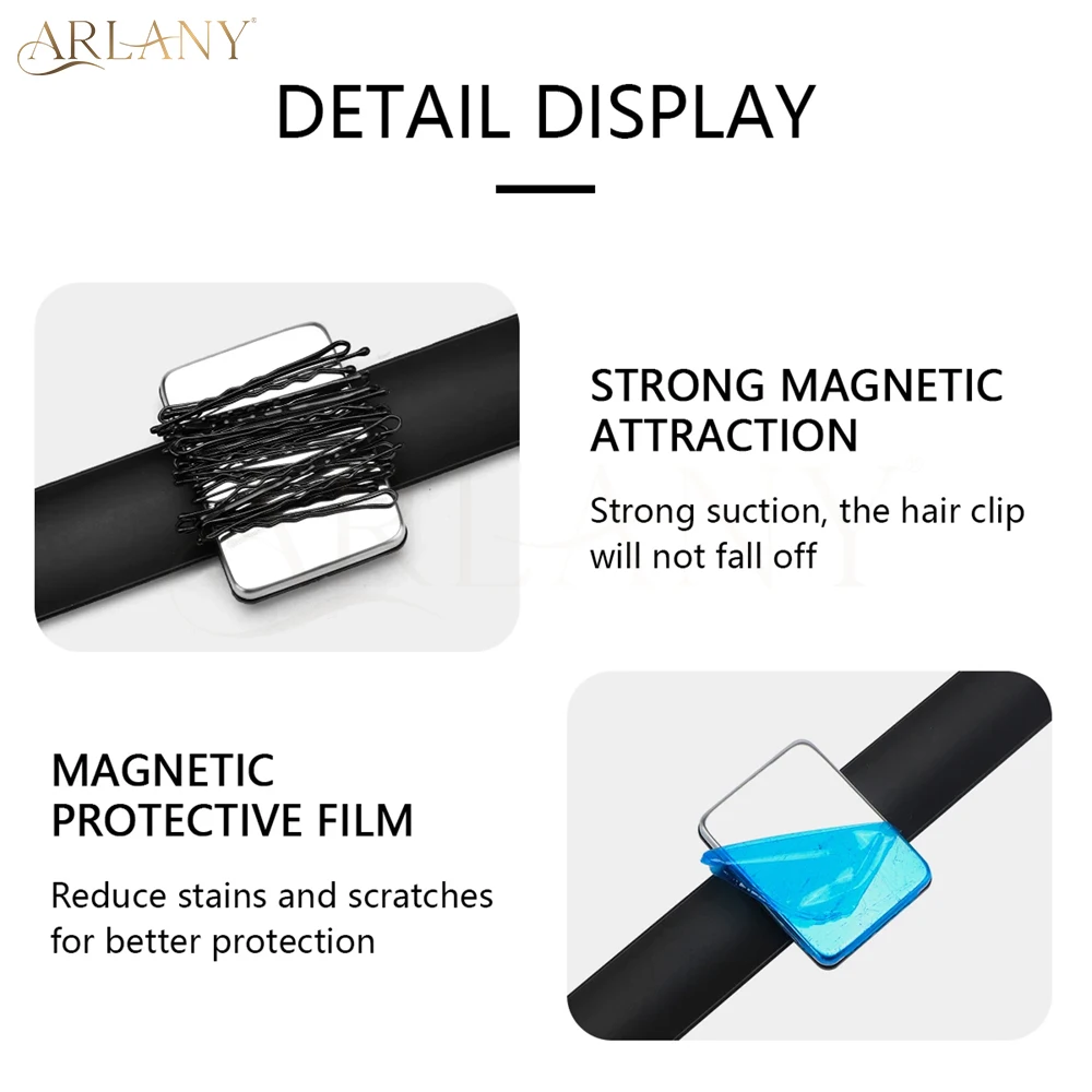 ARLANY Professional Hairpins Storage Holder Magnetic Bracelet Wrist Band Strap for Barber Salon Accessories Tools