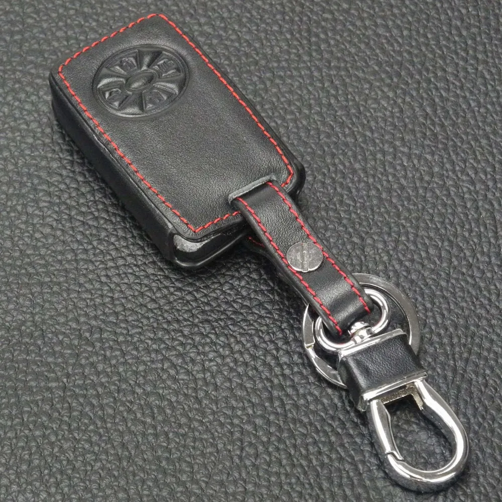 jingyuqin 4BTN Leather Car Key Cover For Toyota Premio Avalon Camry Smart Keyless Case Wallet KeyChain