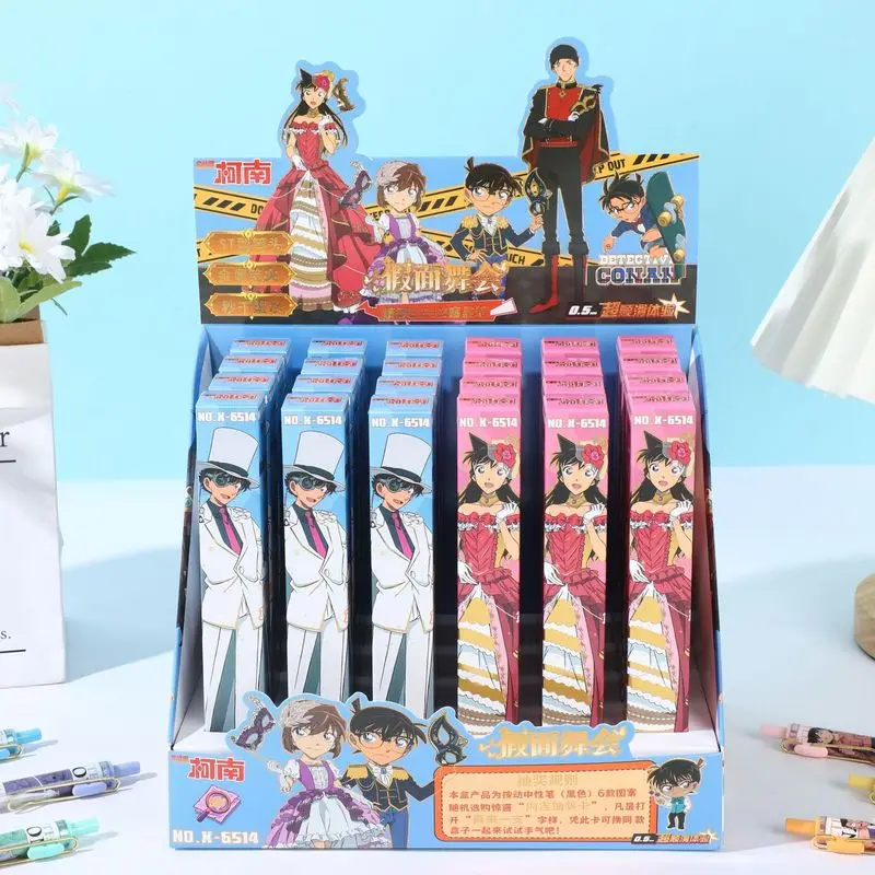 

New Detective Conan Neutral Pen Set Student Stationery Gifts Ornament Water Pen Whole Box Wholesale 24 Pieces Office Supplies