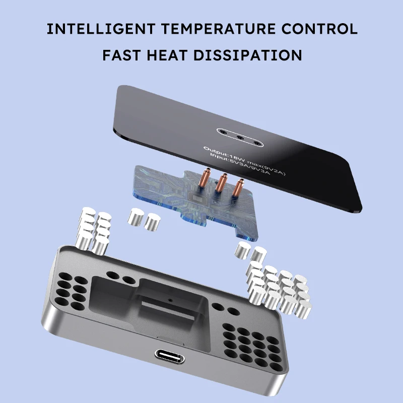 وحدة شاحن لاسلكي مغناطيسي من سبائك الألومنيوم مع حافظة حماية لجهاز iPad Pro 13 بوصة/11 بوصة 18 وات شاحن موصل ذكي سريع الشحن