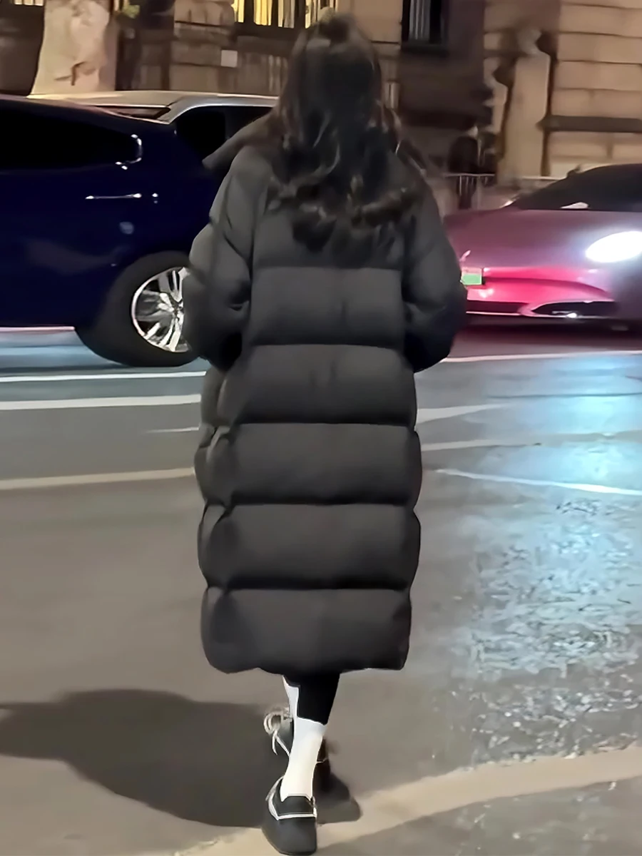 Invierno Thiened blanco Du down Jaet mujer abrigo con cuello Faionable cálido viajero Sle longitud media otro cuello