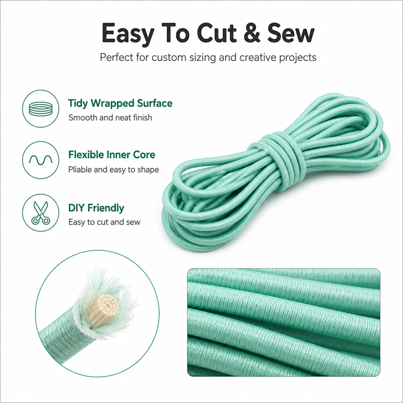 Multicolor Round Elastic Cord Rubber Rope