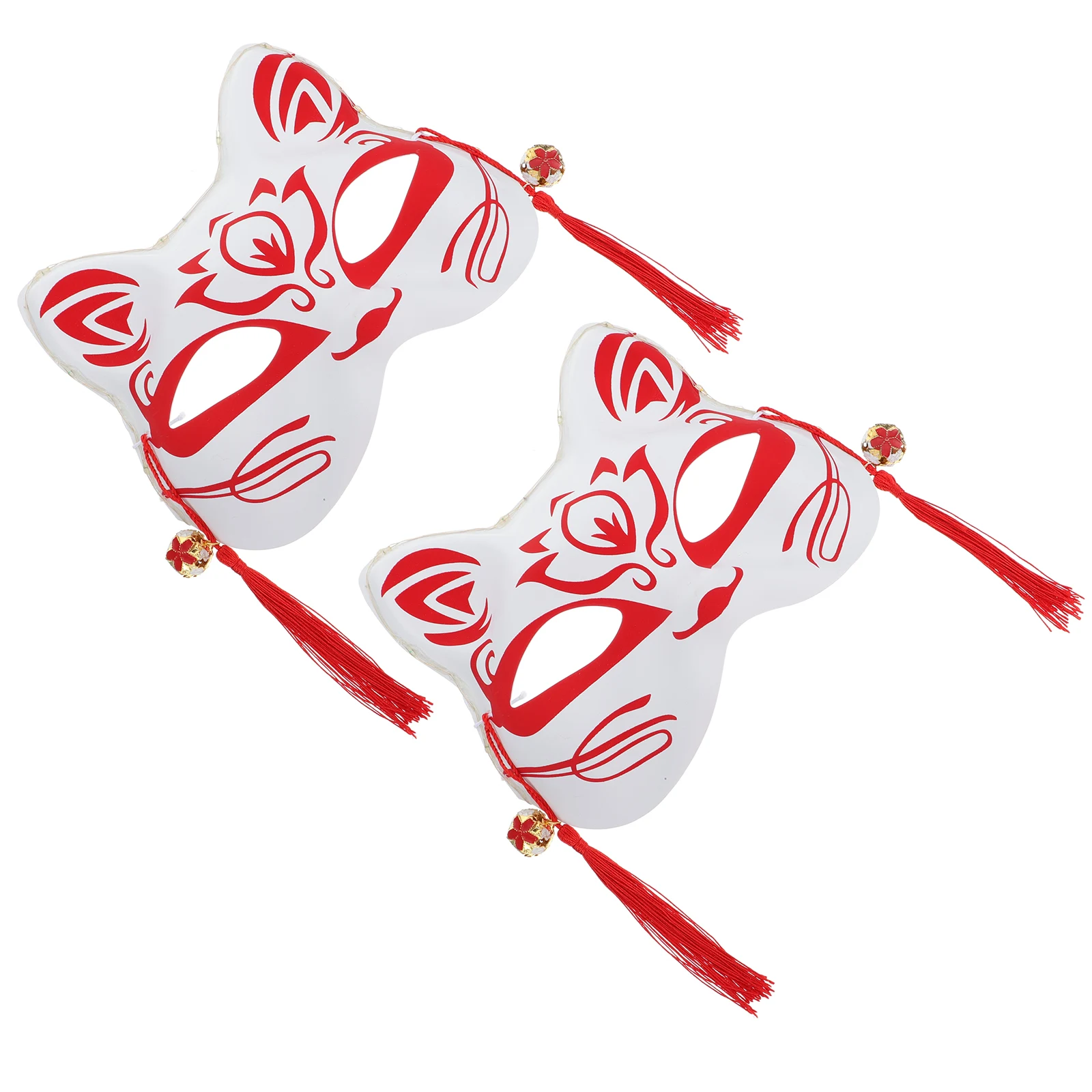 

2Pcs Glowing Fox Mask Halloween Cosplay Half Face Faux PVC Masquerade Child Costume Masks Unique Lightweight Comfortable Festive