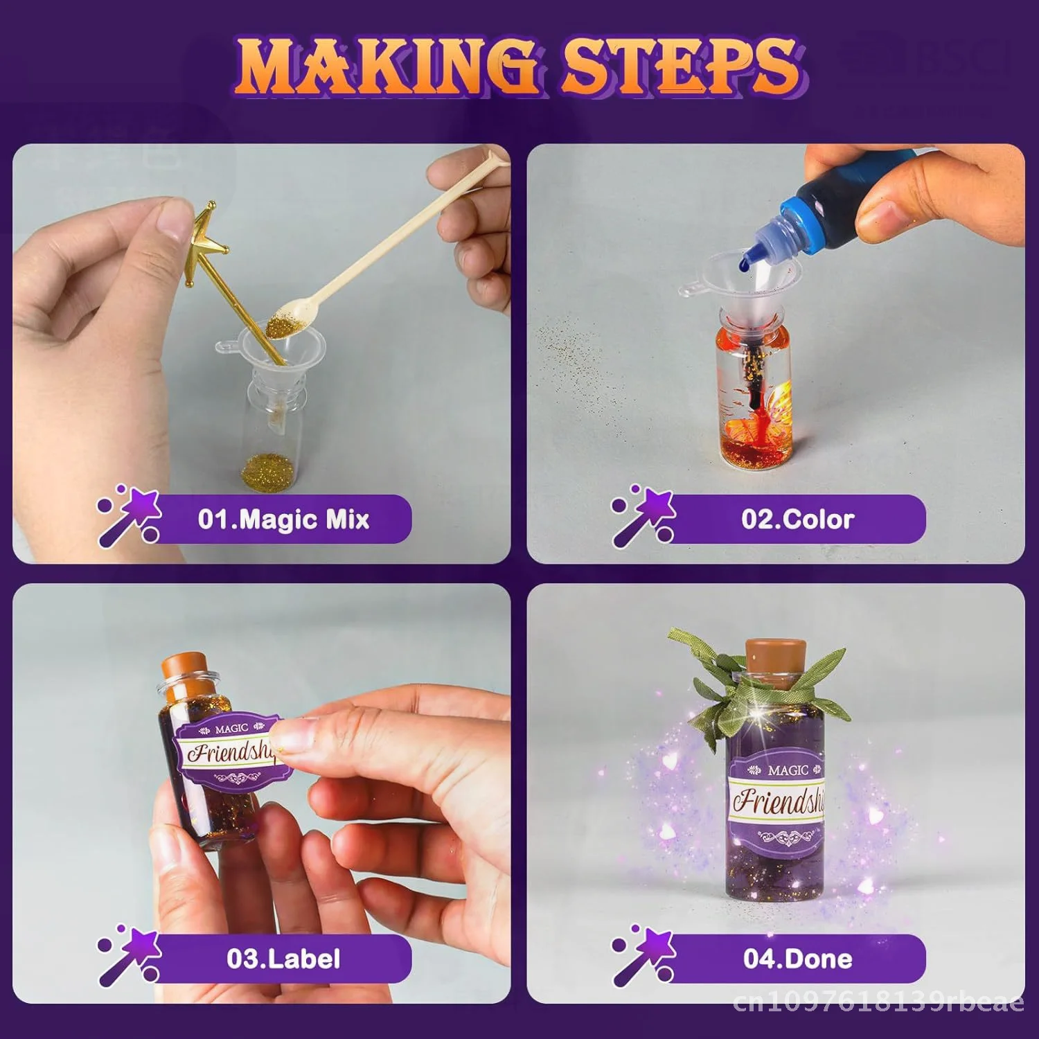 

Little Witch Magician DIY Toy Set Potion Bottle Craft Magic Experiment Gift for Children Plastic Cross-Border E-Commerce