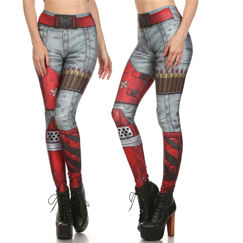 Nowy projekt legginsy ostrze Ammo drukowane casualowe w stylu Streetwear przycięte spodnie kobiety Sexy obcisłe spodnie elastyczne Fitness Anime legginsy