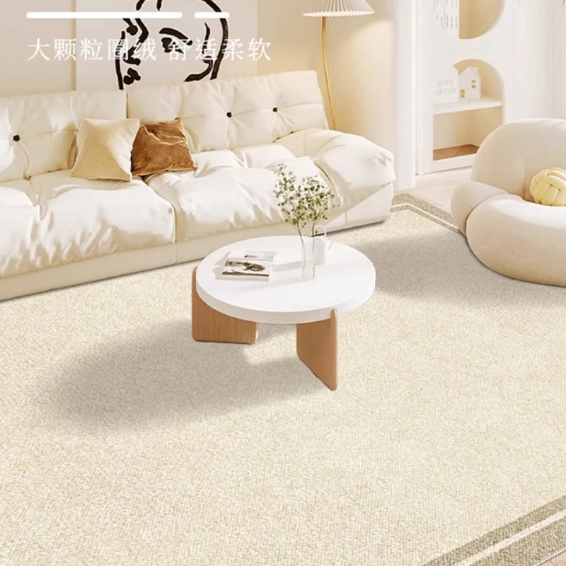 Cream Style Carpets for Living Room Modern Minimalist Bedroom Decor Carpet Fluffy Soft Plush Floor Mat Home Large Area Thick Rug