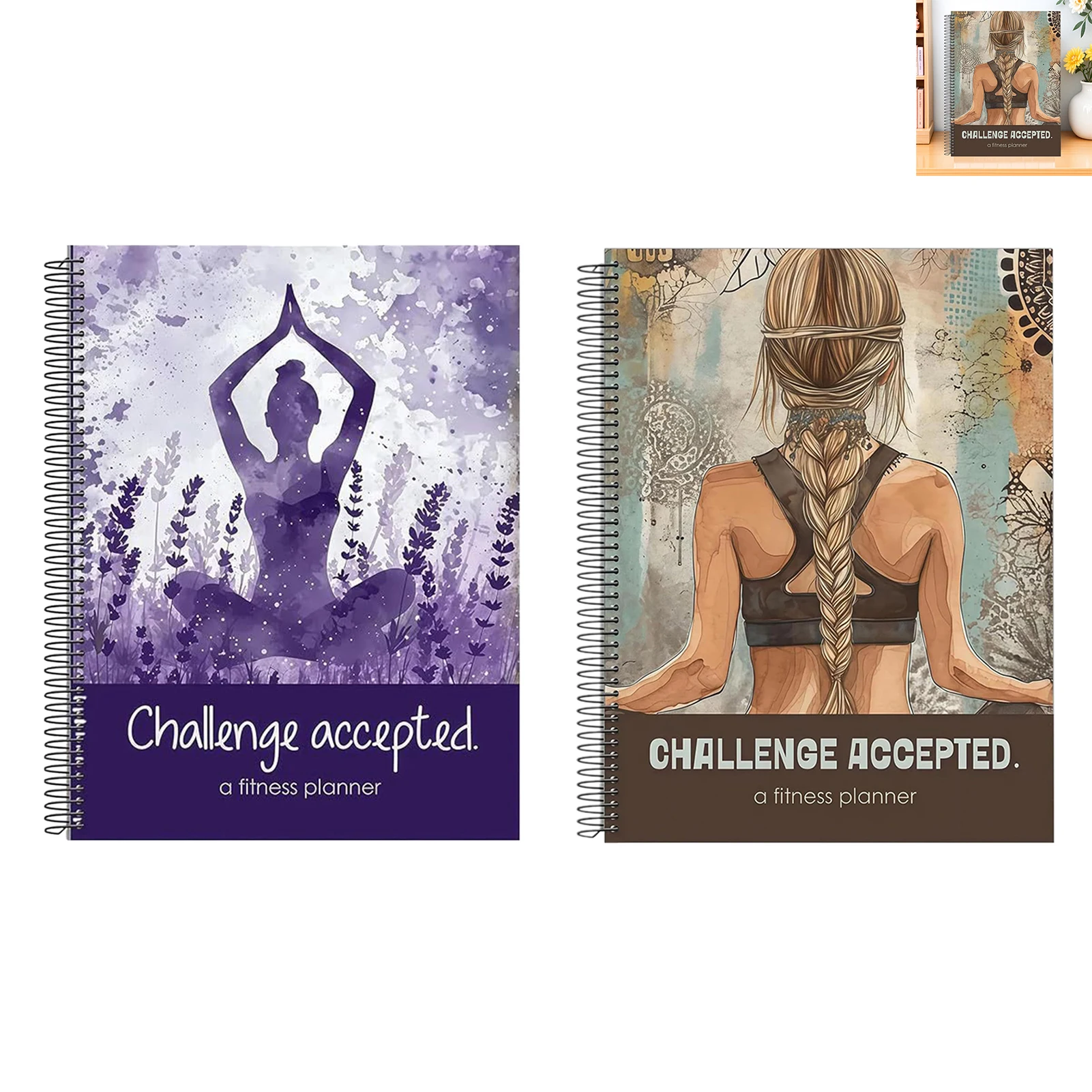 Desafío aceptado planificador de ejercicios de 90 días con rastreador de hitos grabable para entrenamiento y seguimiento de progreso dietético