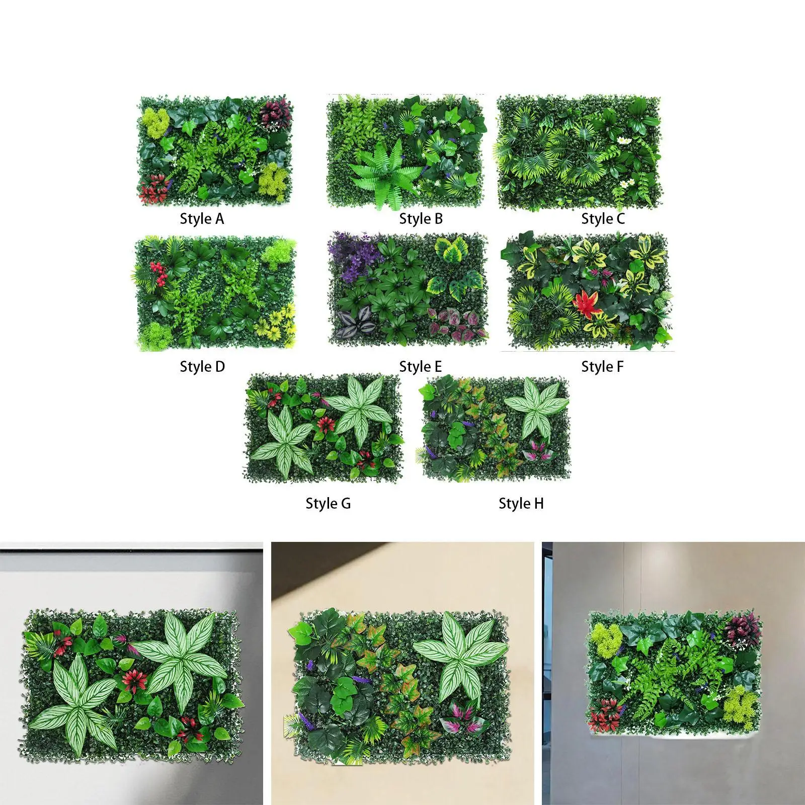 Artificial Plant Wall Panel Privacy Fence Covering Fake Greenery Wall Backdrop for Home