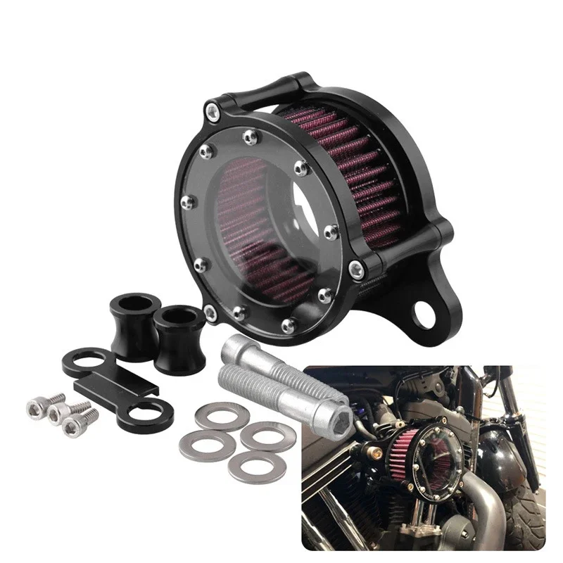 Motorcycle aluminum transparent retro air filter for Harley-Davidson Sportster 883 Deluxe/ Hugger XLH883/ XLH883 2004-2015