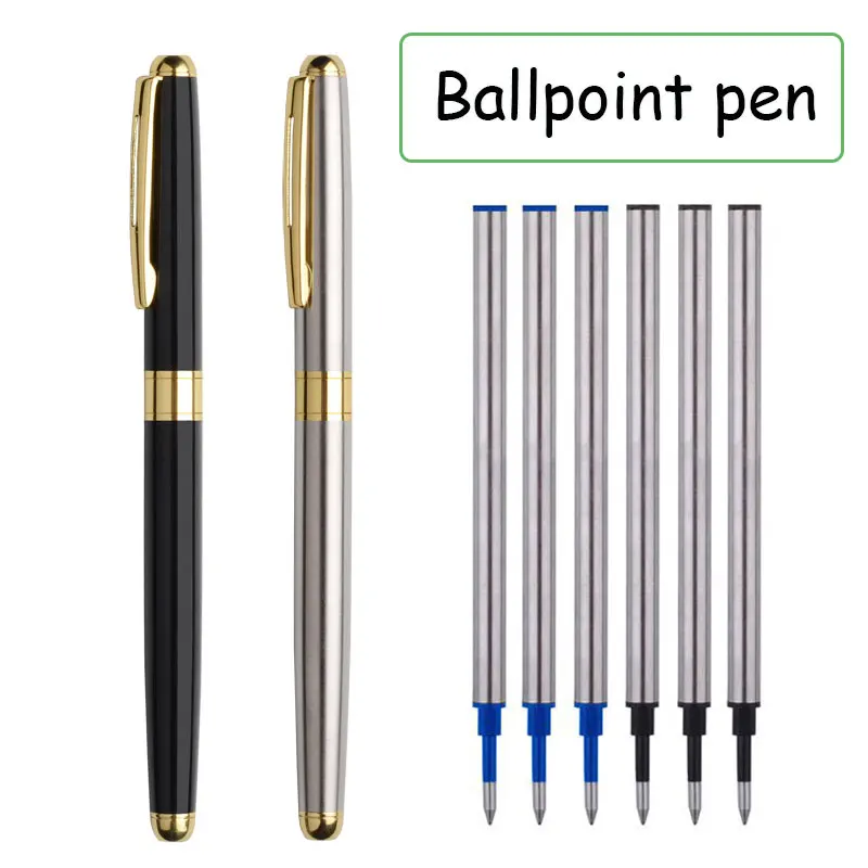 Hochwertiger Kugelschreiber, Business-Signaturstift, Edelstahlmaterial, austauschbare Mine, Büro- und Schulbedarf, Schreibwaren