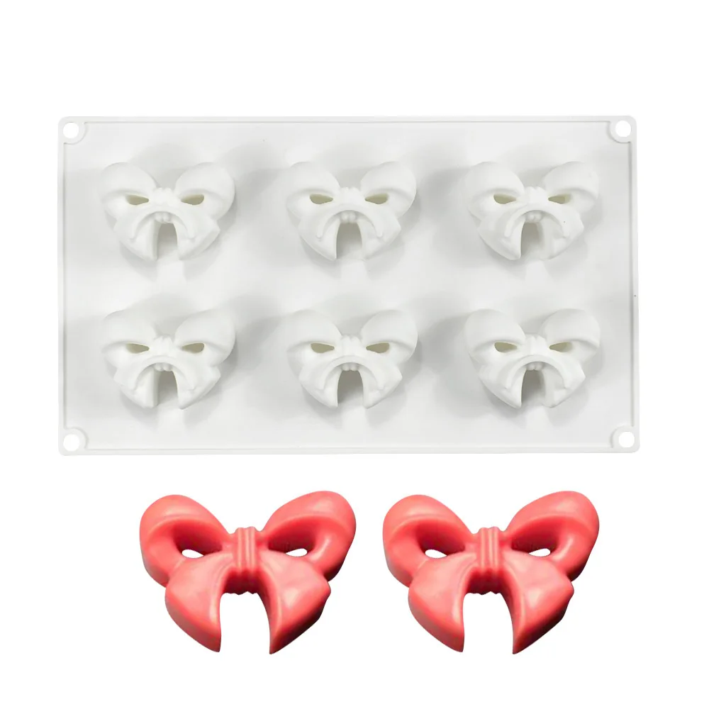 Valentine\'s Day Bow Shape Silicone Cake Mold Chocolate Pastry Molds  Bakeware Bownot Silicon Mould M626