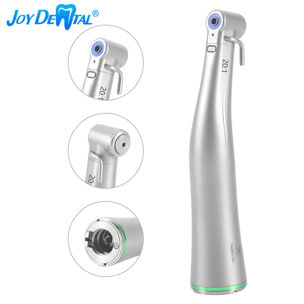 

JOY DENTAL Dental 20:1 Low Speed Handpiece LED Fiber Optic Contra Angle Dentistry Push Button Implant Handpiece