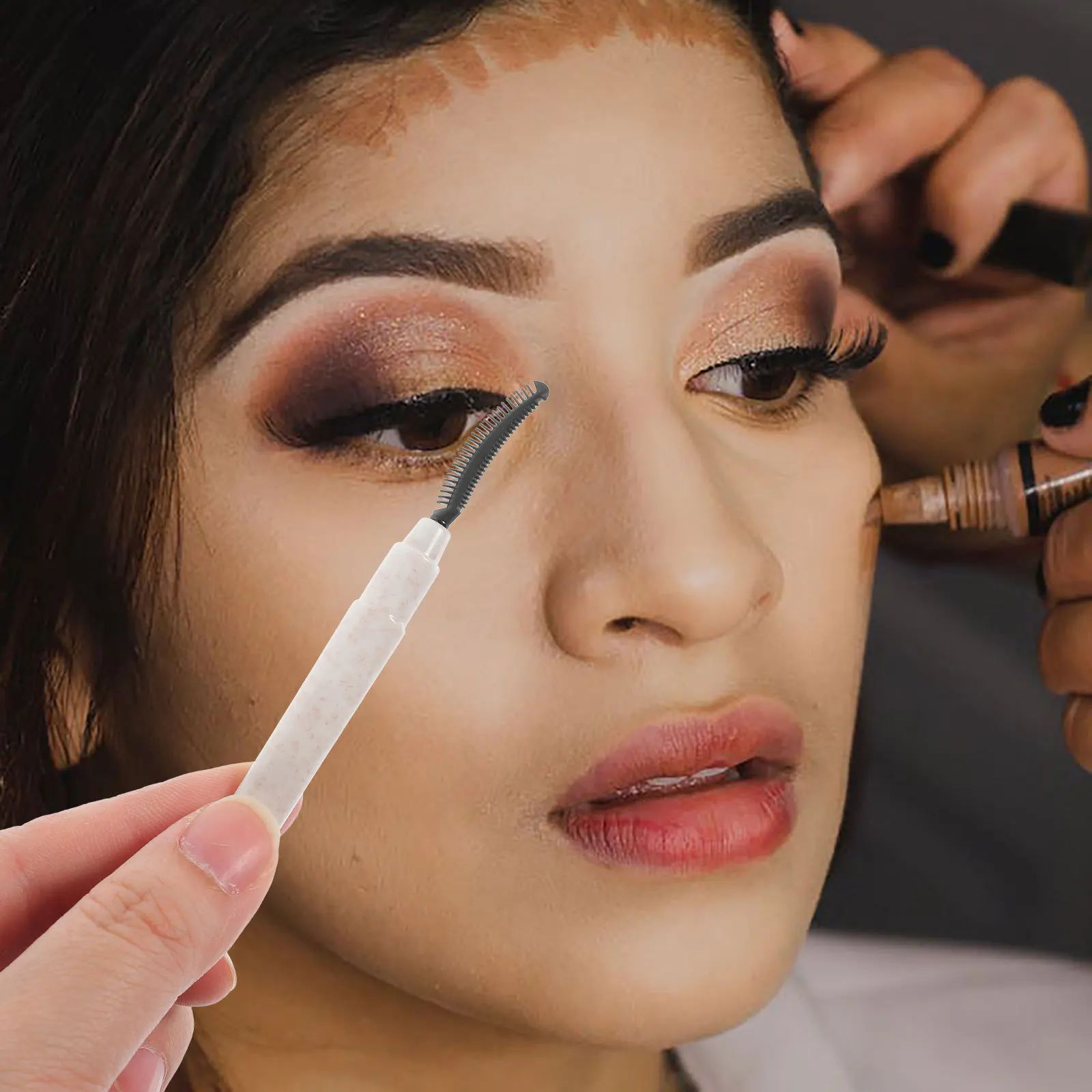 6 個まつげブラシマイクロラッシュシリコーンマスカラ分離再利用可能なまつげアプリケーターツールまつげエクステンション用品