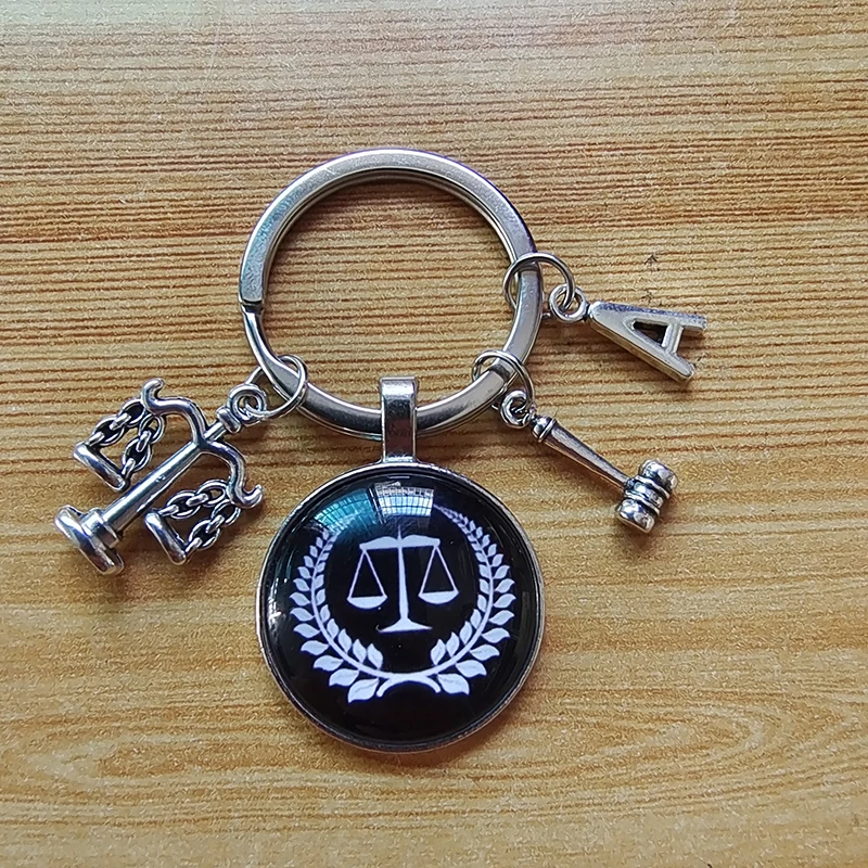 Diy Lawyer Keychain Justice Scale 26 Letter Keychain Judge Justice Hammer Keychain Law Student Gift Law Justice Logo Keychain