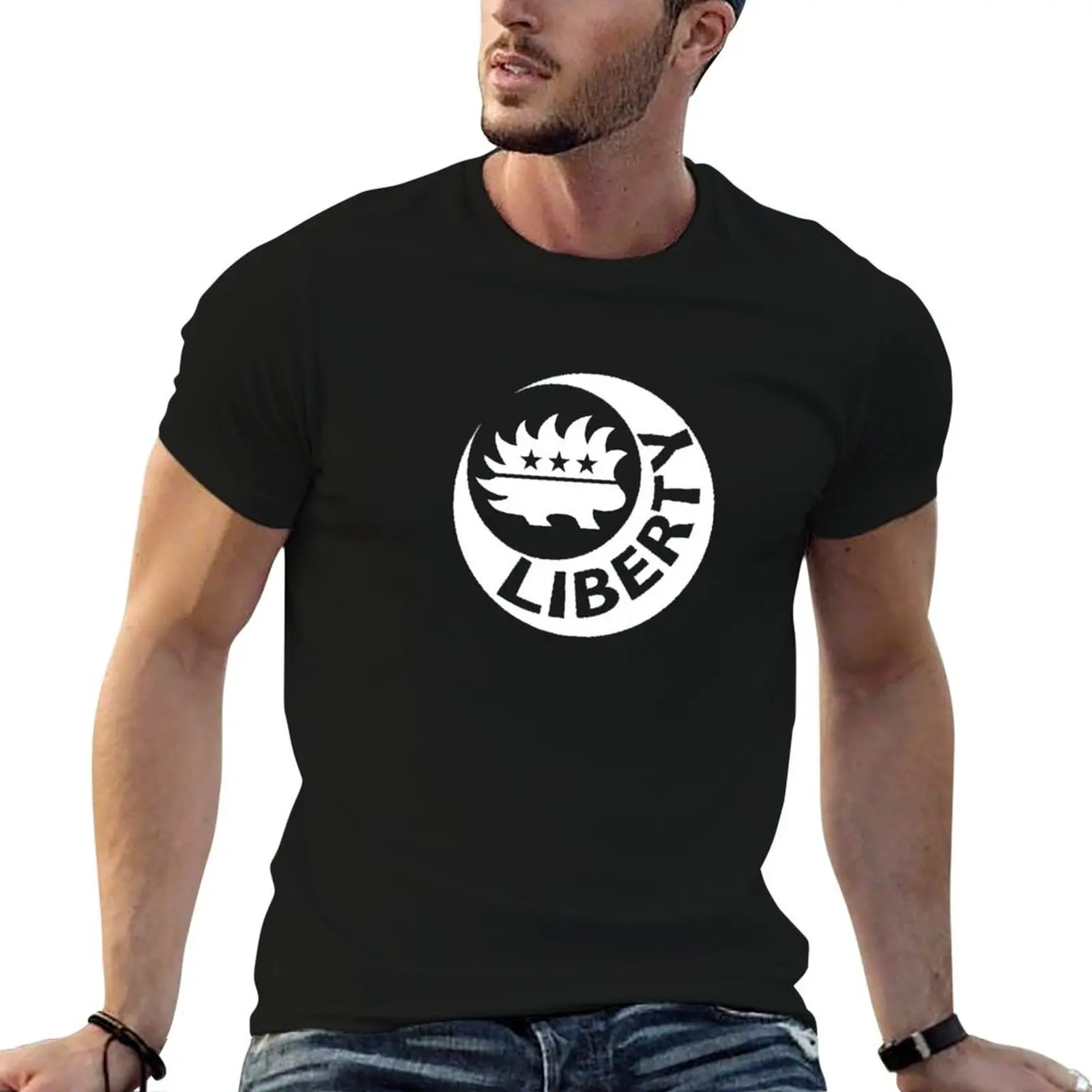 Camiseta Moultrie Flag con estampado de Porcupine Libertarian, camisetas para hombre, camiseta gráfica esencial