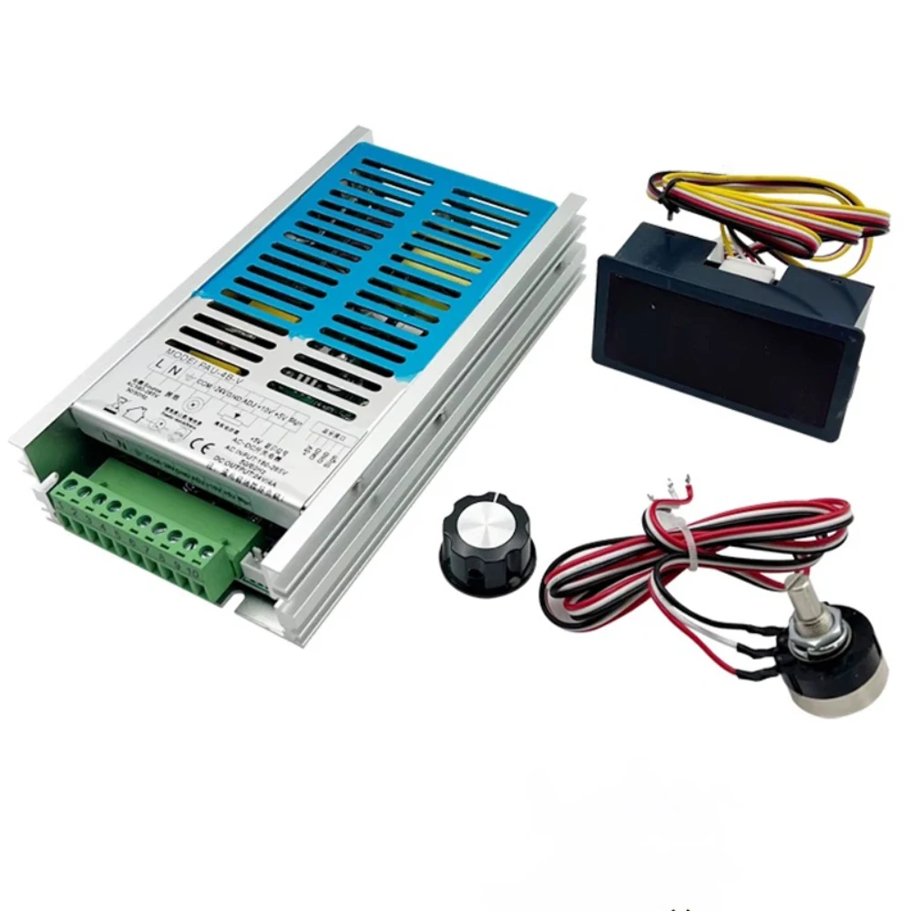 AC 220V Magnetic Particle Clutch/Brake Split-Type Tension Controller Kit with Potentiometer and Display Meter, PAU-4B-V