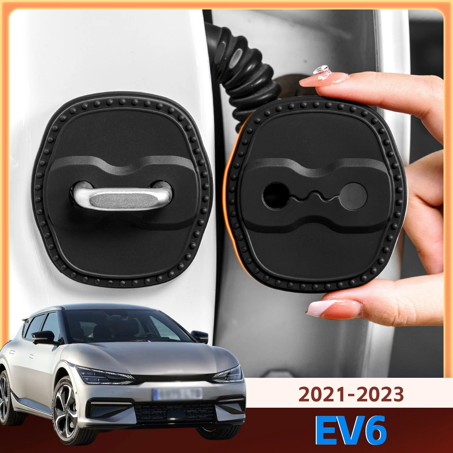 

2/4 шт. силиконовый чехол для дверного замка автомобиля, защитный декоративный чехол для KIA EV6 CV 2021 2022 2023