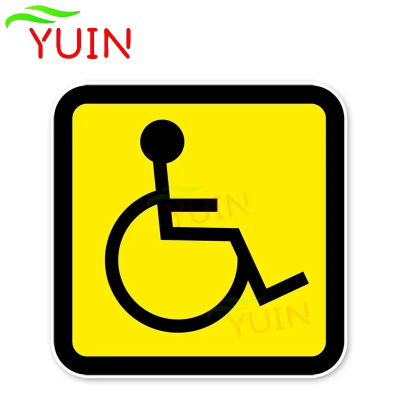 Attention Security Sign Disability Disabled Car Sticker Auto Accessories PVC Bumper window Decoration Waterproof Decal 12*12cm