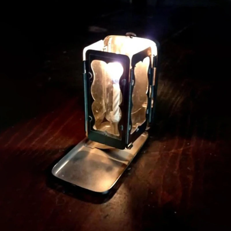 Folding Pocket Candle Lantern For Real Candles Vintage Small Pocket Candle Lantern Portable Decorative Camping Hiking Travel