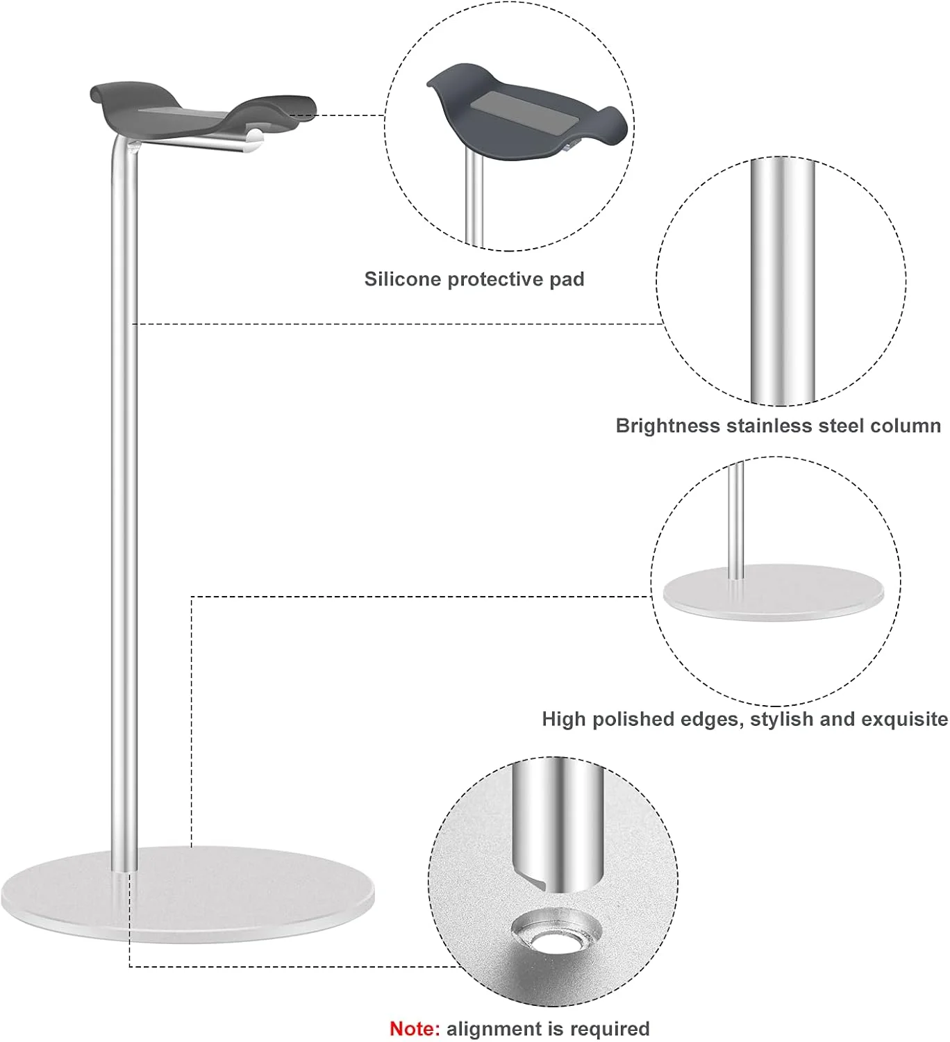 

Multi-functional Headphones Holder for Airpods Max Desktop Display Shelf with Silicone Bracket Non-slip Pad for Over Ear Headset