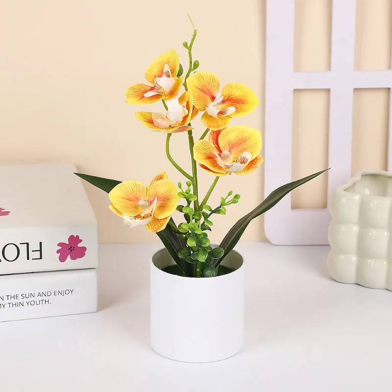 Bonsai Simulierte Schmetterling Orchidee Künstliche Topfpflanze Schreibtisch Esstisch Home Office Vase Hochzeit Hause Raum Dekoration Geschenk