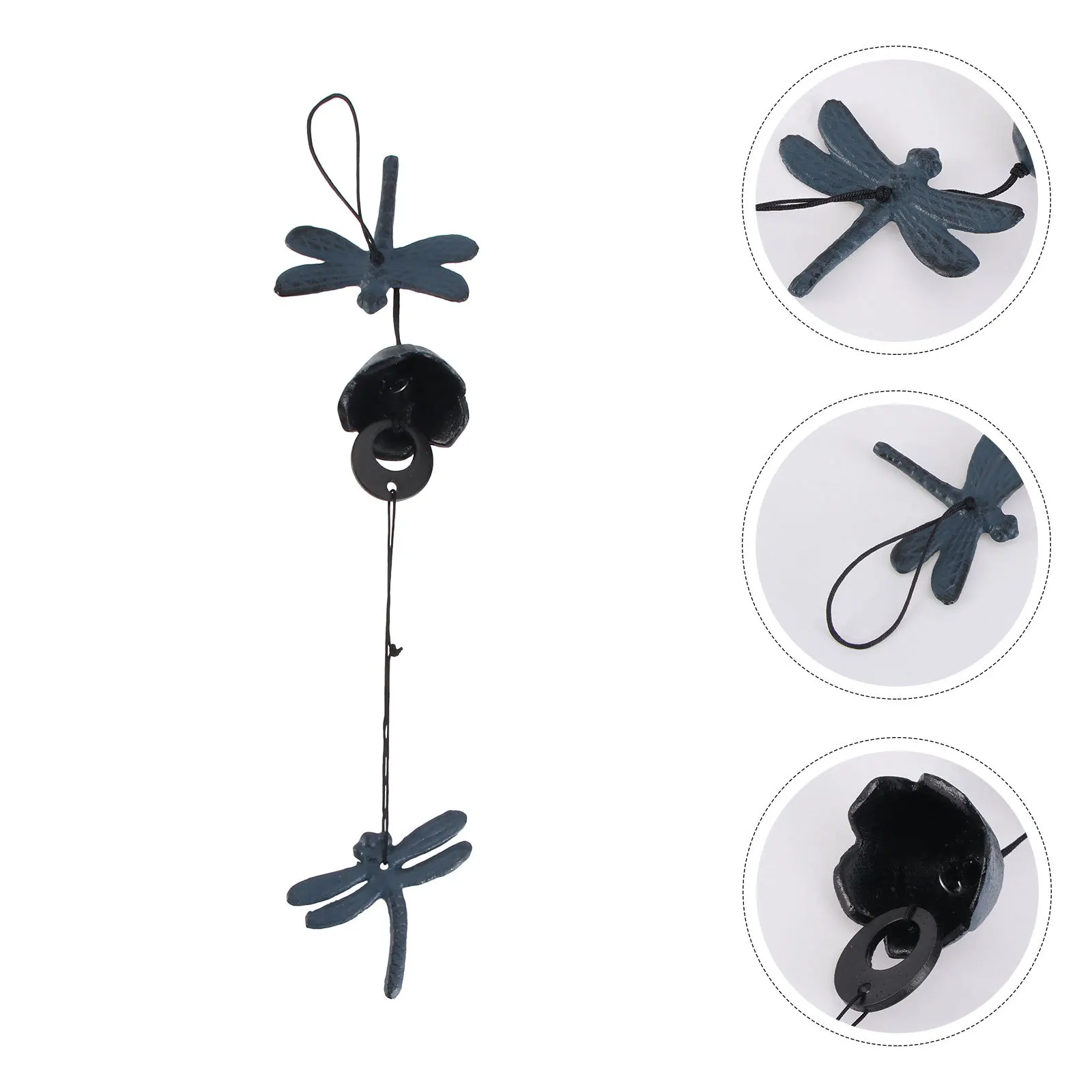 

Iron Wind Bell Dragonfly Pendant Japanese Style Cast Metal Handicraft Rust Resistant Light Weight Home Decor Chime For Garden
