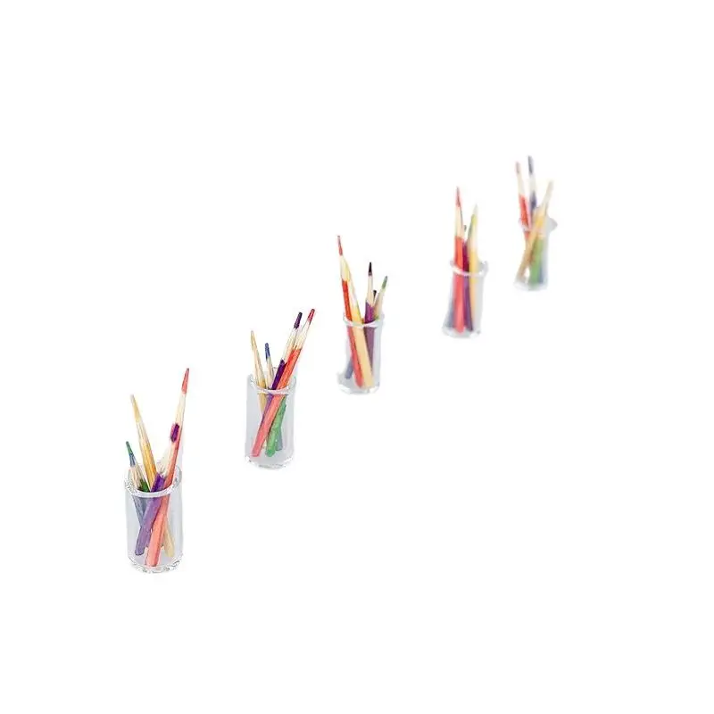 [JT] 6 Piezas de Accesorios para Casa de Muñecas, Escena de Aprendizaje, 1:12, Miniatura de Casa de Muñecas, Portaplumas Pequeño con Lápices de Colores