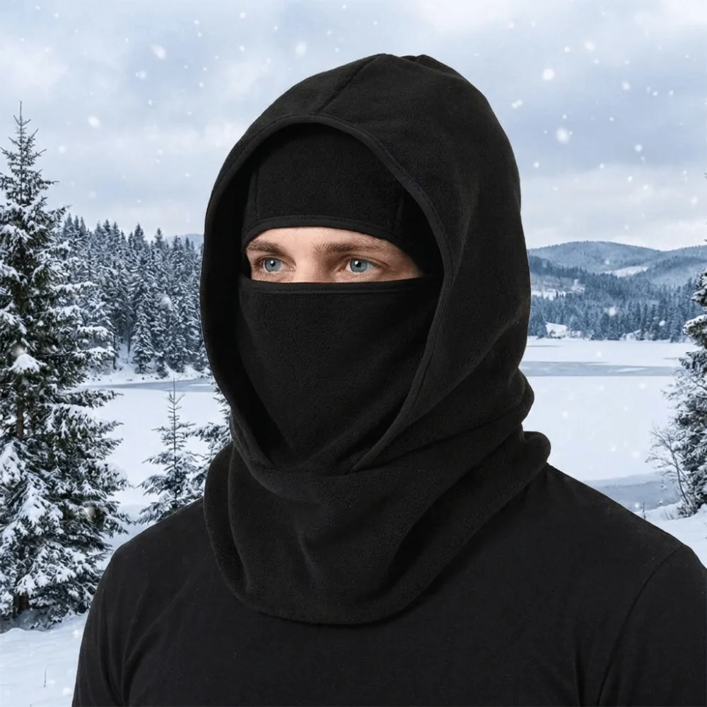 Doppellagige Balaclava-Fahrradkappe, Nackenschutz, Gesichtsmaske, warme Mütze, winddicht, kältebeständig, Ohrenschutzmütze – Detail 8
